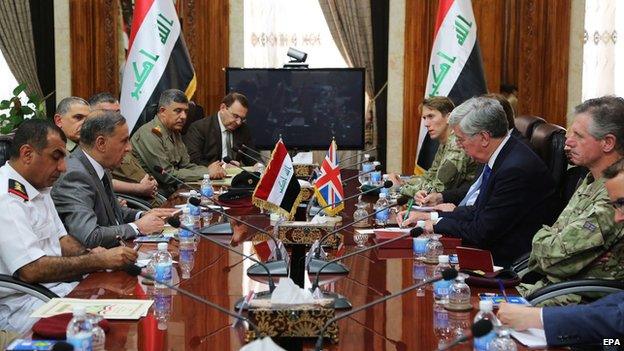 Defence Secretary Michael Fallon holding talks with Iraqi officials