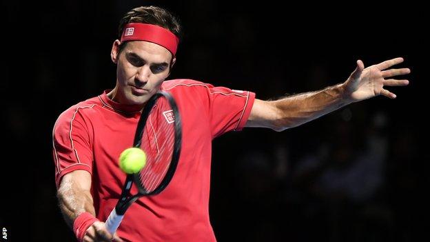 Roger Federer at the Swiss Indoors in Basel