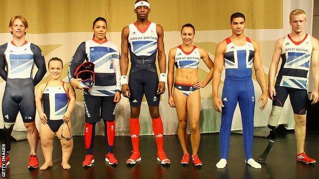 Olympic and Paralympic athletes model the Stella McCartney-designed kit for London 2012