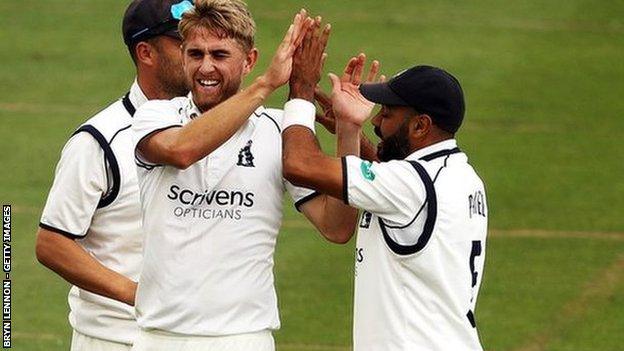 Olly Stone's 37 Championship wickets this season are bettered for the Bears only by captain Jeetan Patel's haul of 55