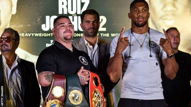 Andy Ruiz and Anthony Joshua will speak at three news conferences in three days