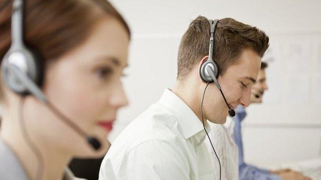 Young call centre workers