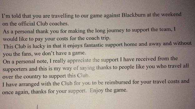 Paul Lambert's letter