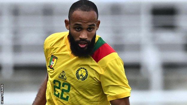 Bryan Mbeumo in action for Cameroon