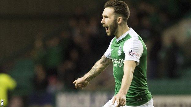 Hibernian striker James Keatings