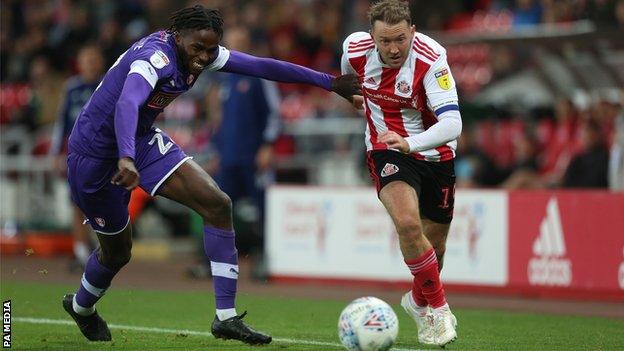 Aiden McGeady (right) in action for Sunderland