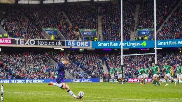 Only Chris Paterson (809) has more points for Scotland than Laidlaw's 714