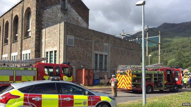 Fire services at Ice Factor Kinlochleven