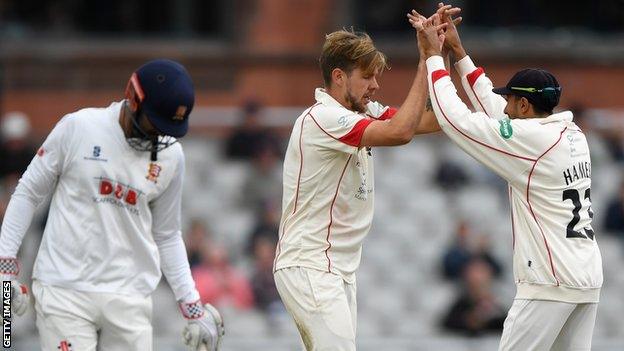 Lancashire celebrate a wicket