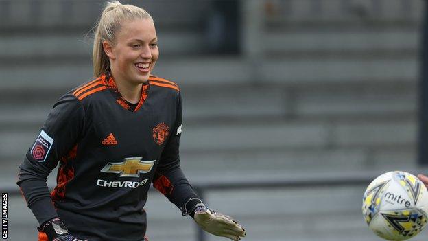 Emily Ramsey made her Manchester United debut in a Women's FA Cup fifth-round win over London Bees in February 2019