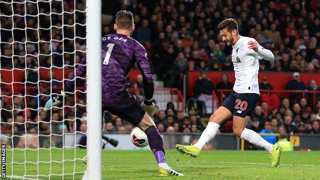 Adam Lallana's only goal for Liverpool this season came when he equalised at Manchester United