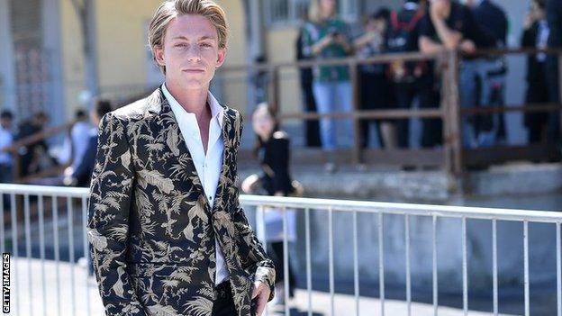 Ben Nordberg arrives at the Gucci show in Milan's Fashion week