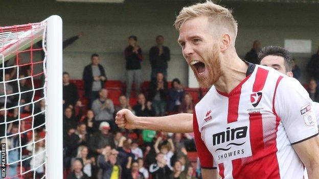 Jamie Grimes playing for Cheltenham