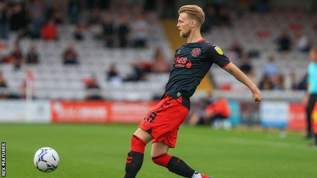 Max Clark playing for Fleetwood Town