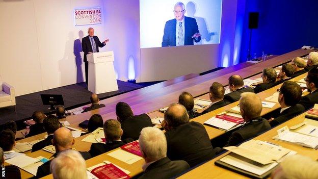 Barry Hearn addressed chairmen, chief executives and managing directors at Hampden in 2014