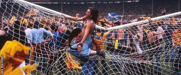 Scotland fans invaded the Wembley pitch in the aftermath of a 2-1 victory