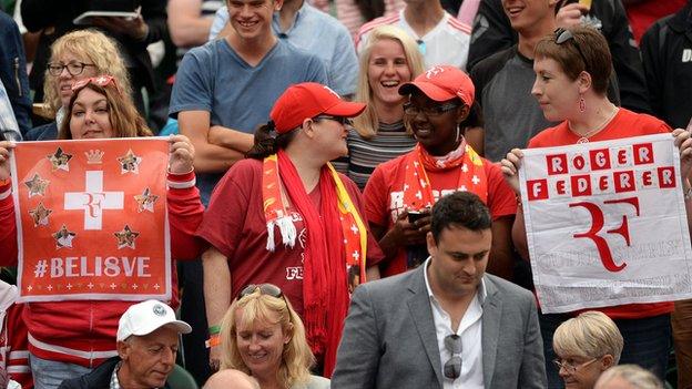 Roger Federer fans at Wimbledon