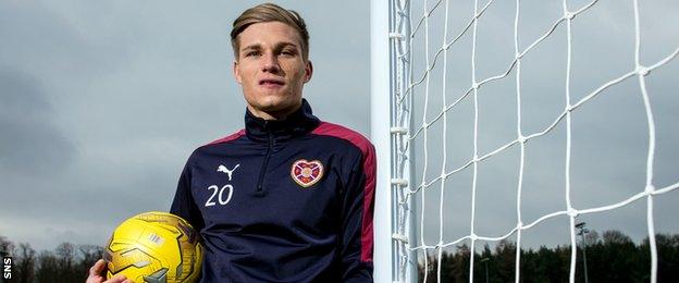 Hearts striker Gavin Reilly