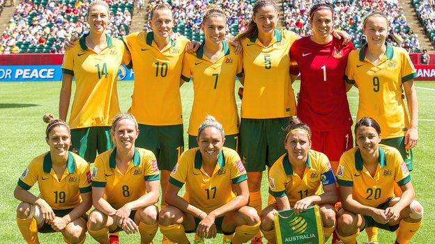 Australia reached the World Cup quarter-finals by beating Brazil