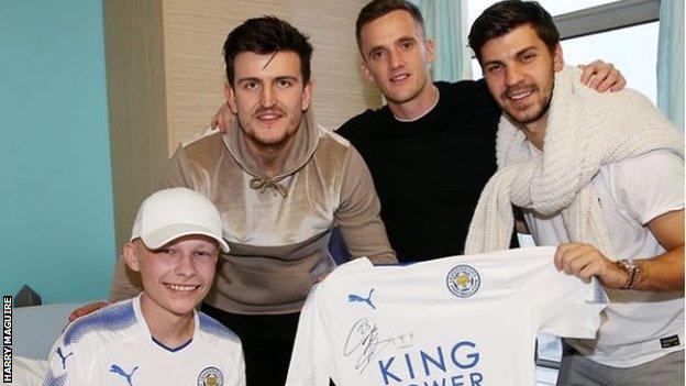 Leicester defender Harry Maguire posted on Instagram: Lovely afternoon spent at the Leicester Royal Infirmary. Great time of the year giving presents out and putting a smile on peoples faces. Merry Christmas to the staff and children.