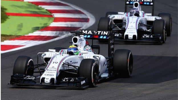 Williams drivers Felipe Massa and Valtteri Bottas