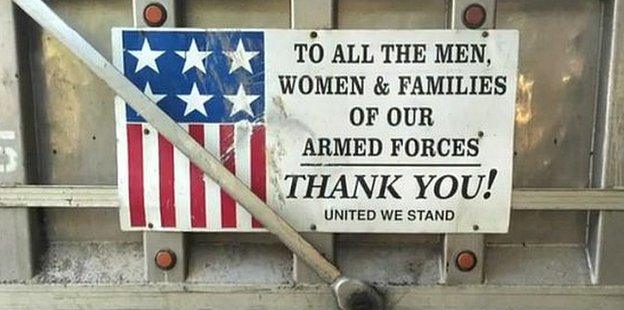 Sign thanking heroes