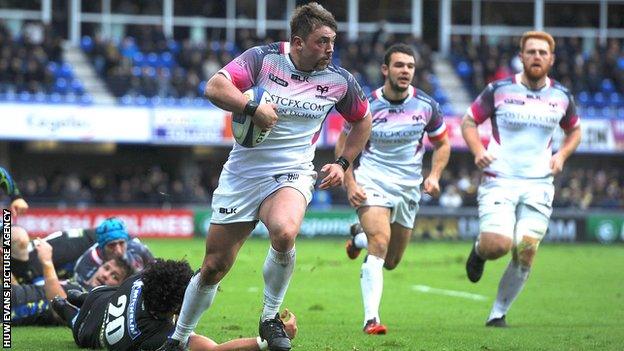 Sam Parry crossed for the third Ospreys try