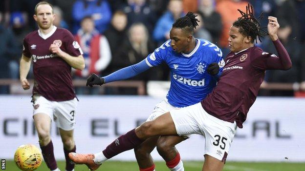 Toby Sibbick put in a man-of-the-match performance on his debut as Hearts beat Rangers 2-1 in January 2020