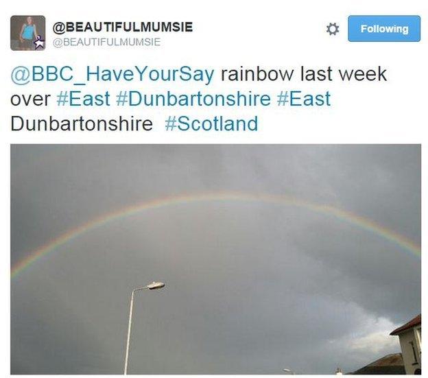 Rainbow in East Dunbartonshire, Scotland