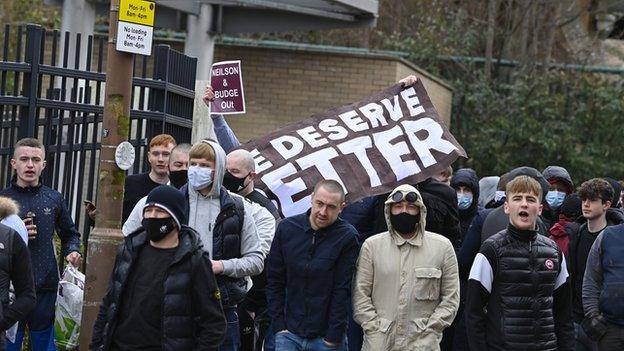 Hearts fans protest outside Tynecastle