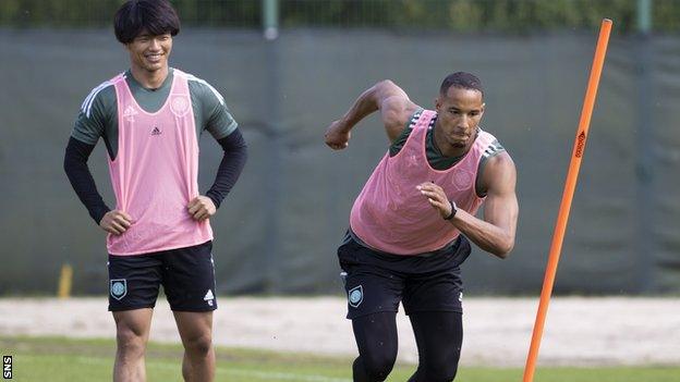 Celtic centre-half Christopher Jullien during training