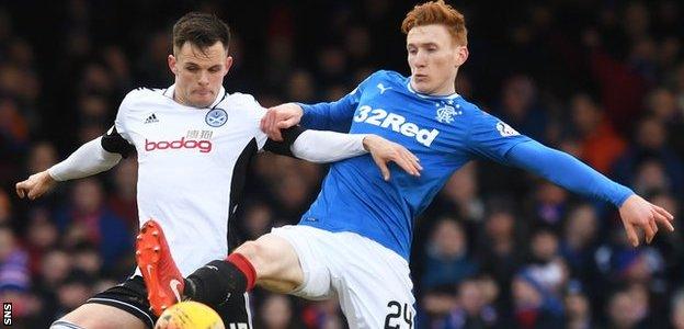 Rangers defender David Bates against Ayr United