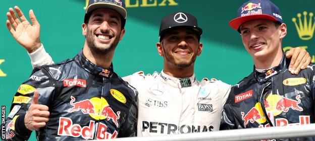 Lewis Hamilton on the podium in Germany