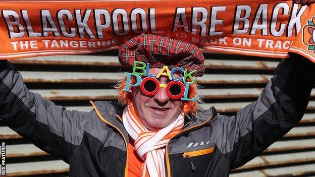 Blackpool fan with cool glasses