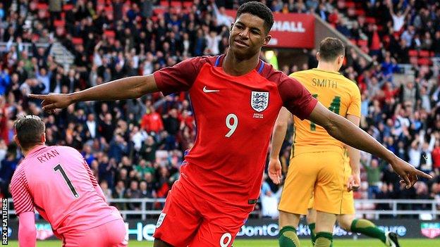 England striker Marcus Rashford