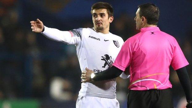 Toulouse full-back Thomas Ramos had a first-half try disallowed for a forward pass