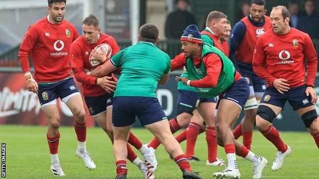 British Lions in training