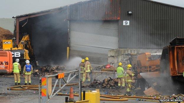 Derry recycling plant fire