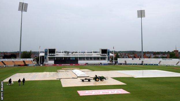 Rain at the County Ground, Northampton