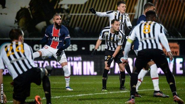 Layvin Kurzawa volleys home the game's only goal against Angers