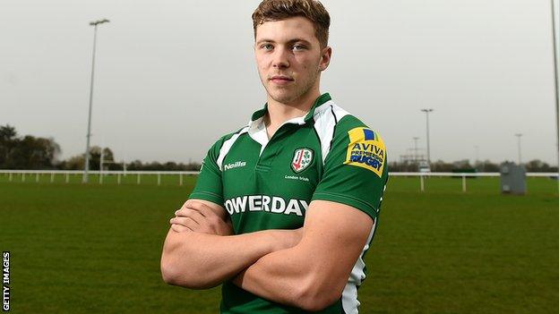 London Irish fly-half Theo Brophy Clews