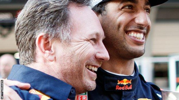 Christian Horner and Daniel Ricciardo