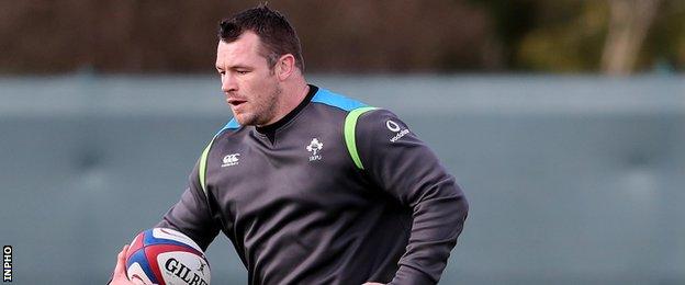 Cian Healy at Ireland training on Tuesday