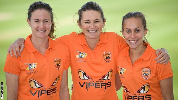 Lydia Greenway, Charlotte Edwards and Tash Farrant