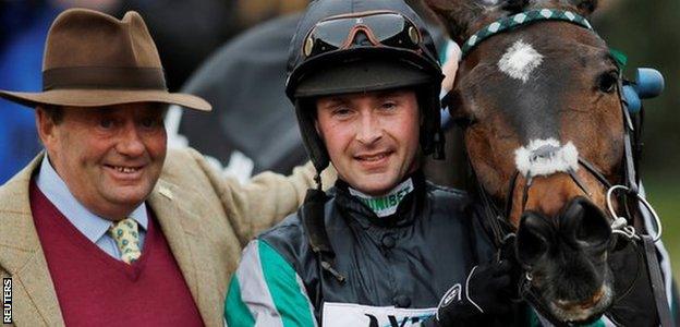 Nicky Henderson, left, saw Altior win the Queen Mother Champion Chase on Wednesday