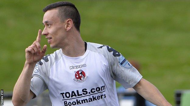 Heatley has scored seven league goals for Crusaders this season