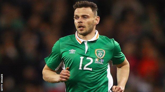 Andy Boyle in action for the Republic of Ireland against Iceland