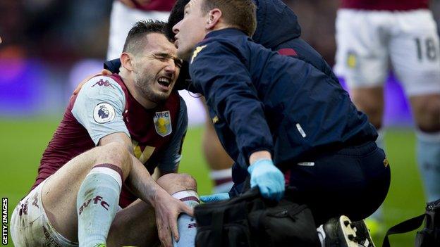 John McGinn after being injured against Southampton on Saturday