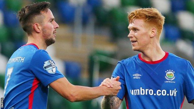 Andy Waterworth and Chris Casement combined for Linfield's early opener