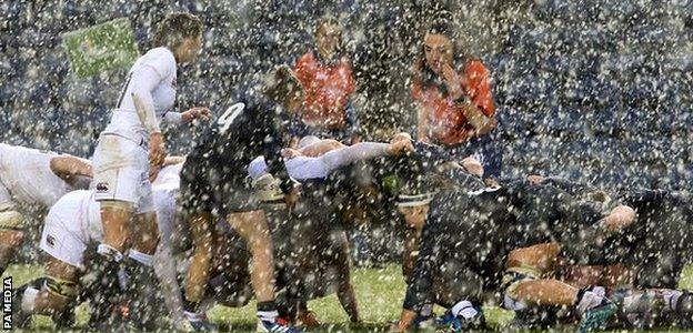 England and Scotland context a scrum in the second half